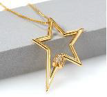Gold Star Pendant Necklace - Gold Plated Silver Celestial Star Charm