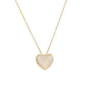 Gold Heart Necklace - Textured Gold Plated Silver Heart Pendant, Minimalist