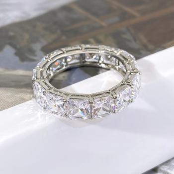 Square Cut Silver Ring - Sterling Silver Band & Men - Size 6-7-8-9