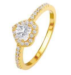 Gold-Plated Heart Ring & CZ Halo Necklace - Sparkly Romantic Jewelry - Size 7-8