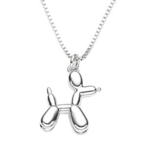 Balloon Dog Silver Pendant - Playful Modern Jewelry, Unique Gift