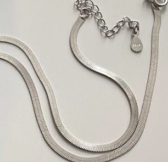 Silver Herringbone Chain - Elegant Sterling Silver Necklace & Men - Image 4