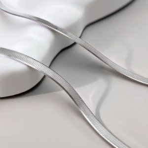 Silver Herringbone Chain - Elegant Sterling Silver Necklace & Men