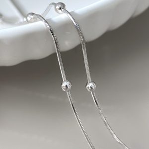 Silver Crystal Chain - Women's Jewelry Necklace | Sparkling Silver Accessory