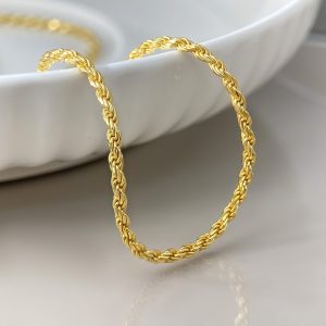 Gold Plated Rope Chain Necklace - Stylish Rope-Style Chains for Men