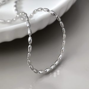 Silver Beaded Chain - Elegant Sterling Silver Necklace & Jewelry