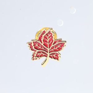 Red Brass Canadian Maple Leaf Pin for Proud Women & Men