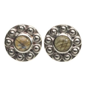 Sunflower Labradorite 925 Sterling Silver Stud Earrings