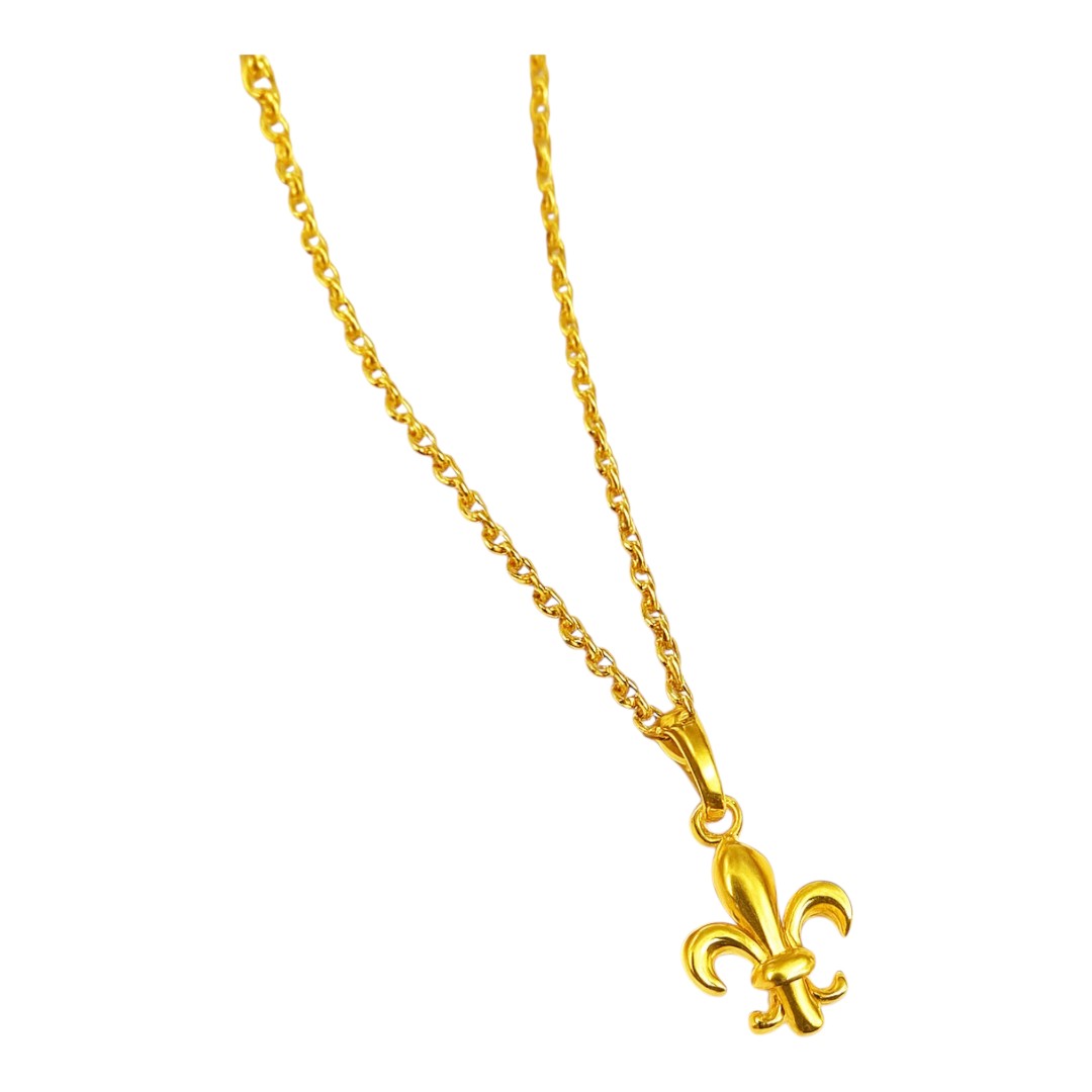 Fleur de Lys Pendant – 18K Gold Plated Sterling Silver French - Image 7