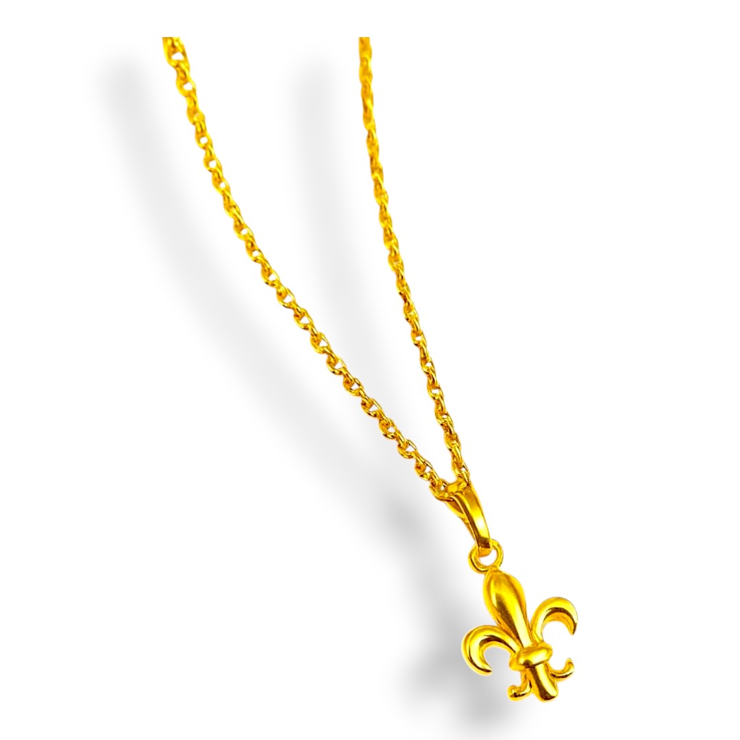 Fleur de Lys Pendant – 18K Gold Plated Sterling Silver French - Image 6