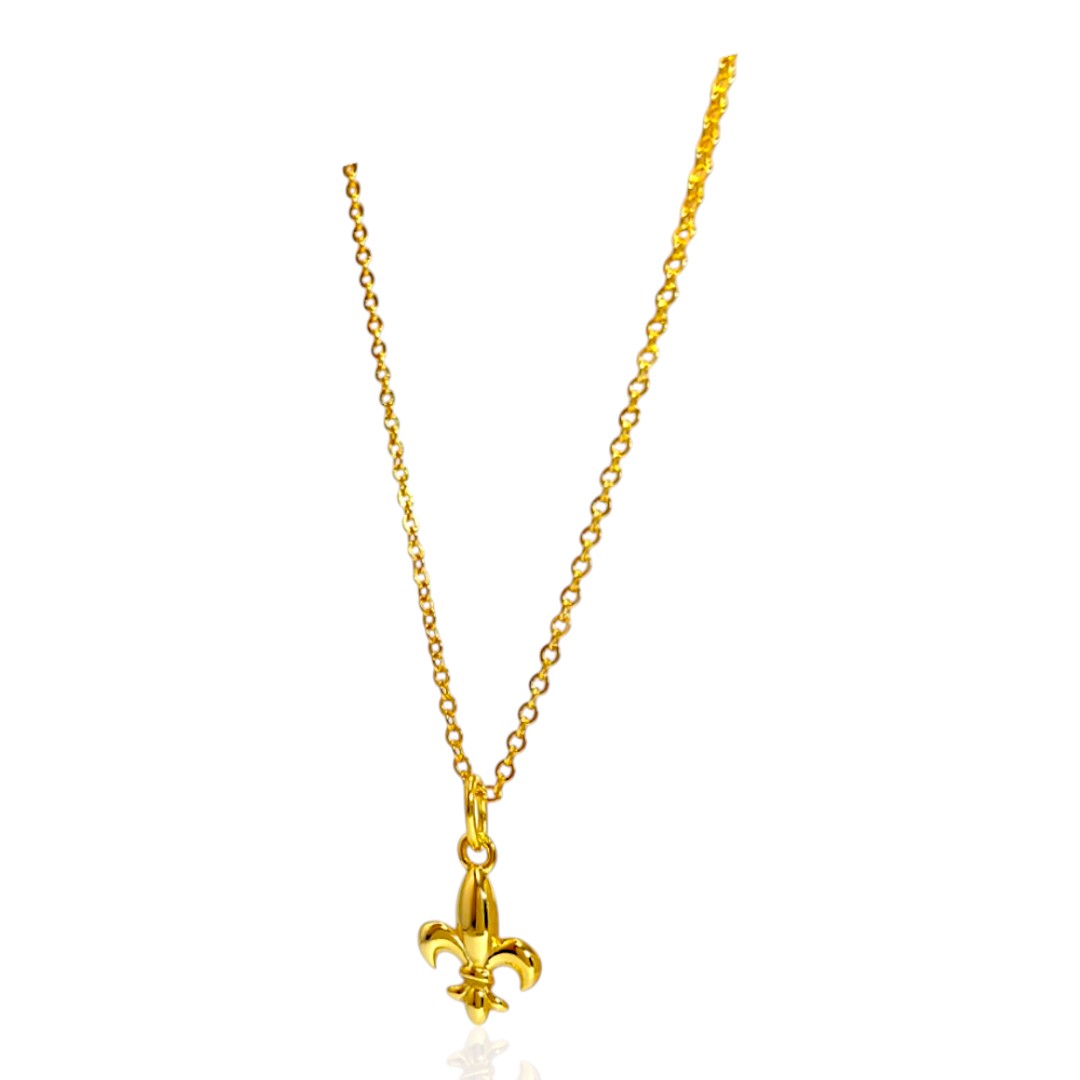 Fleur de Lys Pendant – 18K Gold Plated Sterling Silver French - Image 5
