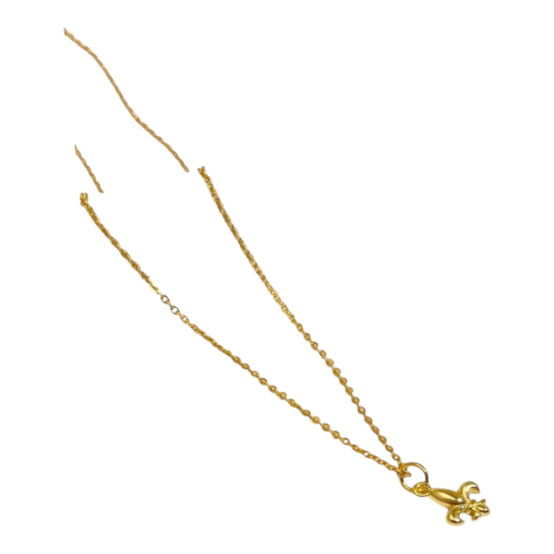 Fleur de Lys Pendant – 18K Gold Plated Sterling Silver French - Image 3