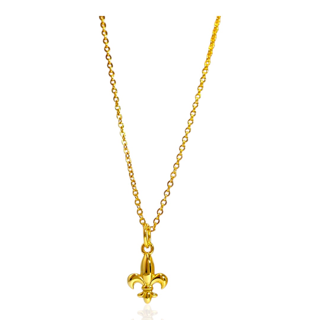 Fleur de Lys Pendant – 18K Gold Plated Sterling Silver French