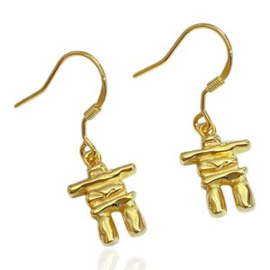 Inuksuk Hanging Earrings – 18K Gold Plated Sterling Silver | Canadian