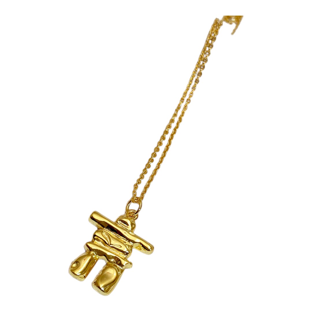 18K Gold Plated Sterling Silver Inuksuk Pendant – Canadian Jewelry Gift - Image 4