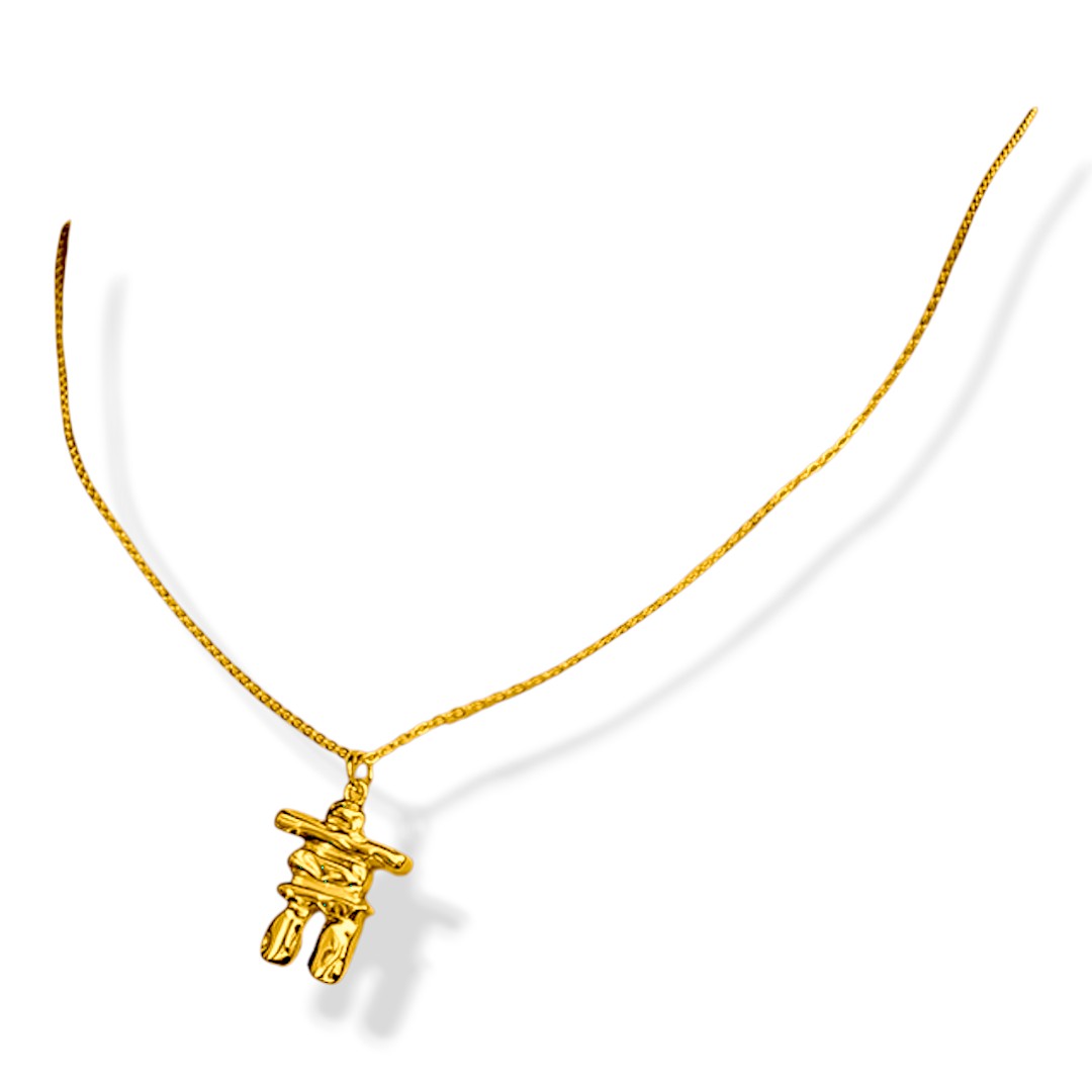 18K Gold Plated Sterling Silver Inuksuk Pendant – Canadian Jewelry Gift - Image 2