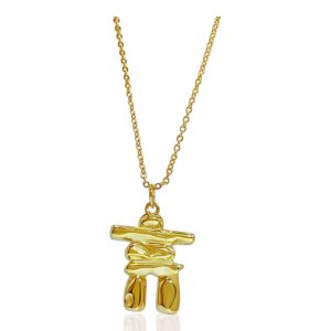 18K Gold Plated Sterling Silver Inuksuk Pendant – Canadian Jewelry Gift
