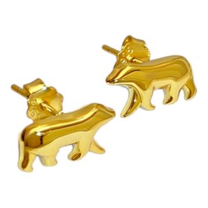 Polar Bear Stud Earrings – 18K Gold Plated Sterling Silver Animal