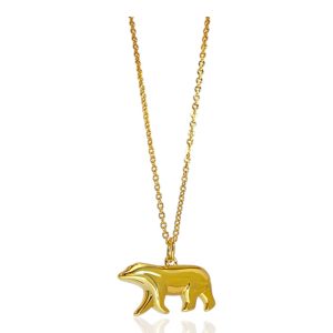 Polar Bear Pendant Necklace – 18K Gold Plated Sterling Silver