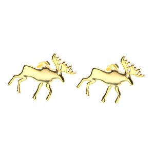 18K Gold Plated Moose Earrings – Sterling Silver