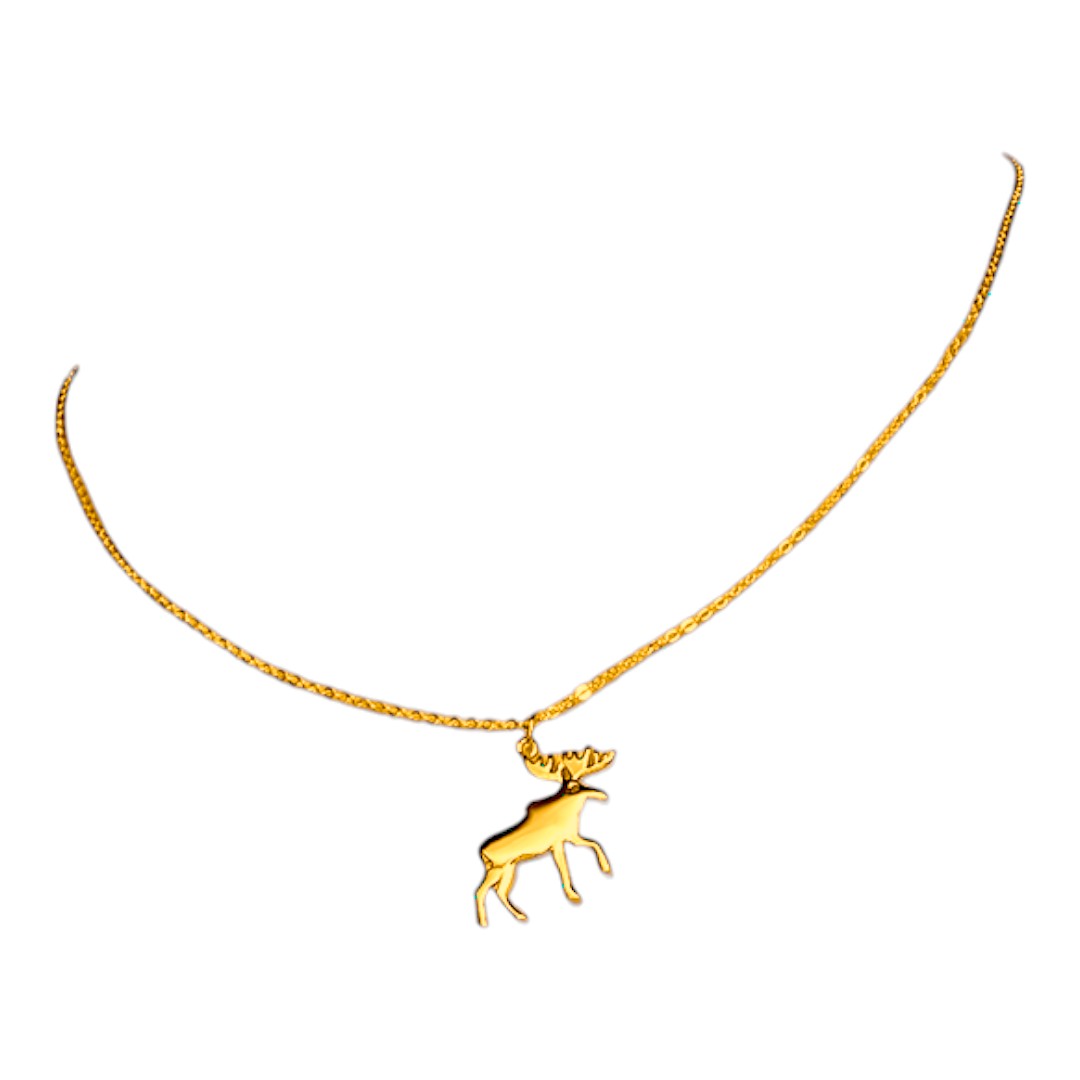 Elegant 18K Gold Plated Moose Pendant Necklace – Sterling Silver - Image 2