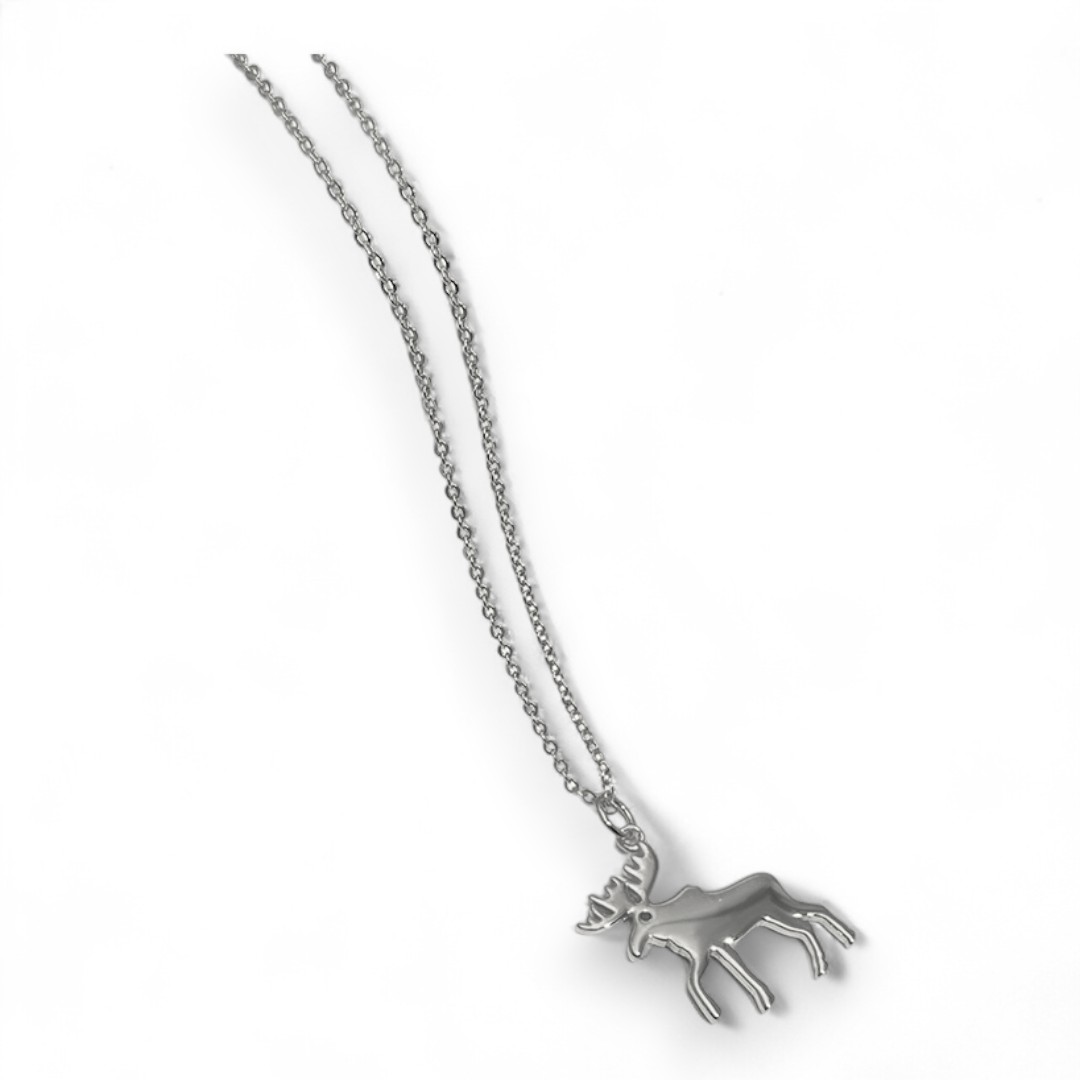 Elegant Moose Pendant Necklace – White Gold Plated Sterling Silver - Image 6