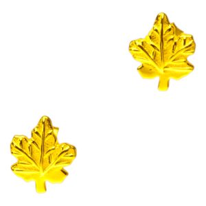 18K Gold Plated Maple Leaf Earrings – Sterling Silver Women’s