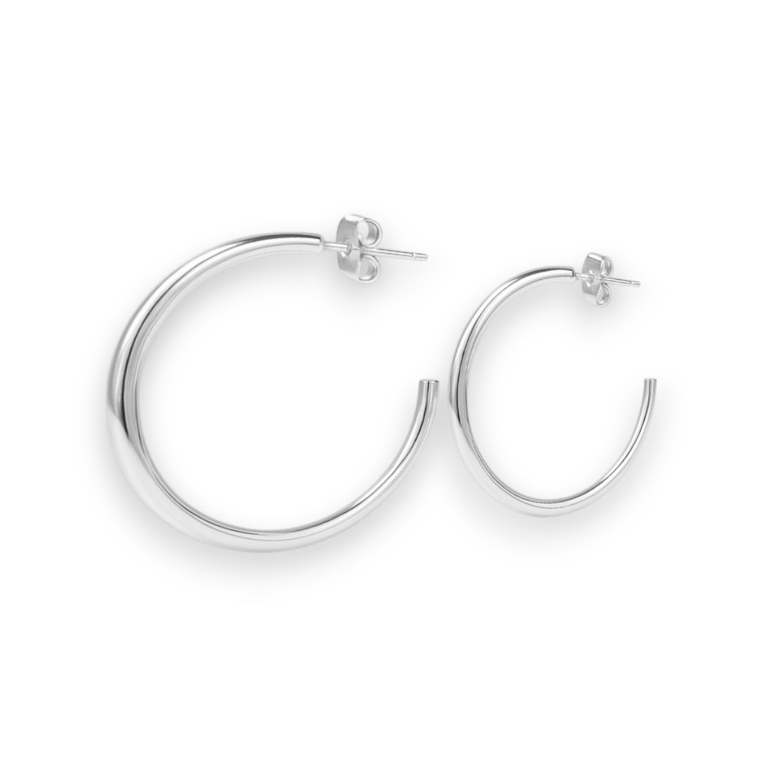 White Gold Plated Hoop Earring – Women’s Jewelry | Hypoallergenic Hoop - Image 3