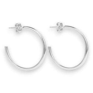 White Gold Plated Hoop Earring – Women’s Jewelry | Hypoallergenic Hoop