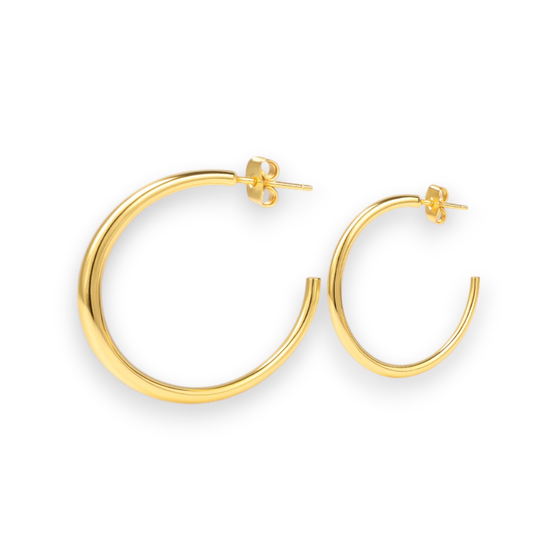 18K Gold Plated Hoop Earrings – , Hypoallergenic & Stylish Jewelry - Image 3