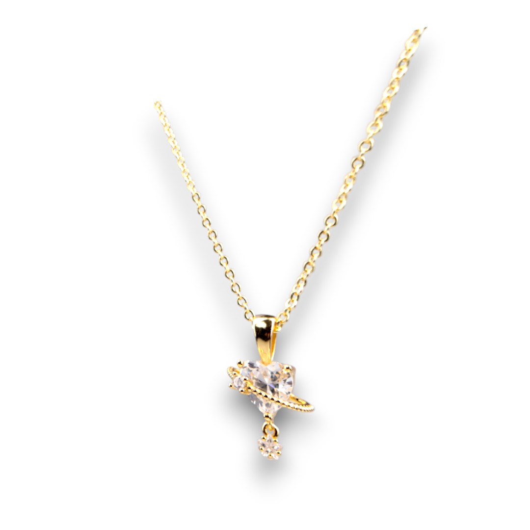 18K Gold Plated Heart Pendant Necklace – Cubic Zirconia Chain Jewelry - Image 8