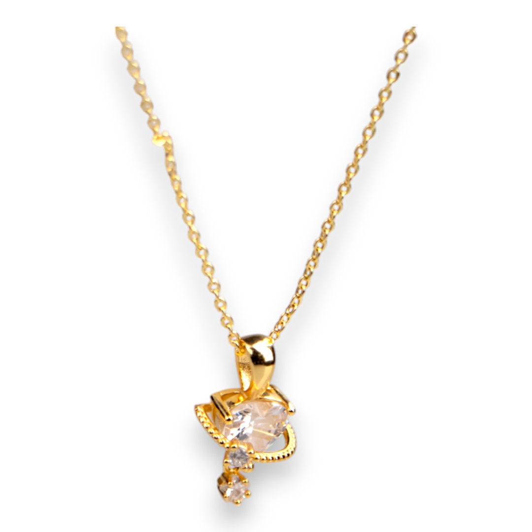 18K Gold Plated Heart Pendant Necklace – Cubic Zirconia Chain Jewelry - Image 6