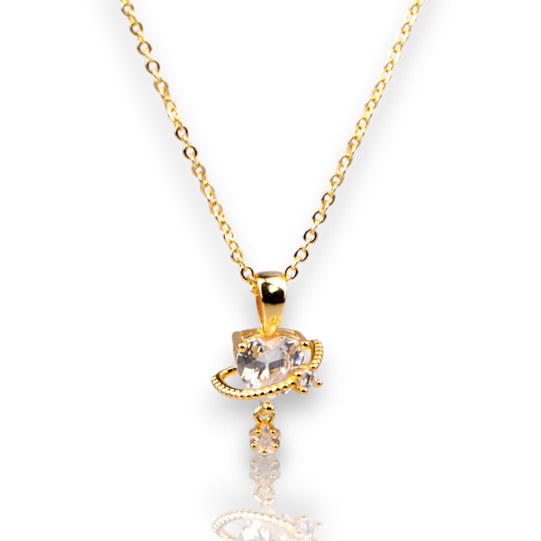 18K Gold Plated Heart Pendant Necklace – Cubic Zirconia Chain Jewelry - Image 7