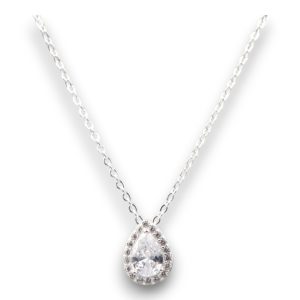 Teardrop Cubic Zirconia Pendant Necklace – Sparkling Crystal Teardrop Jewelry