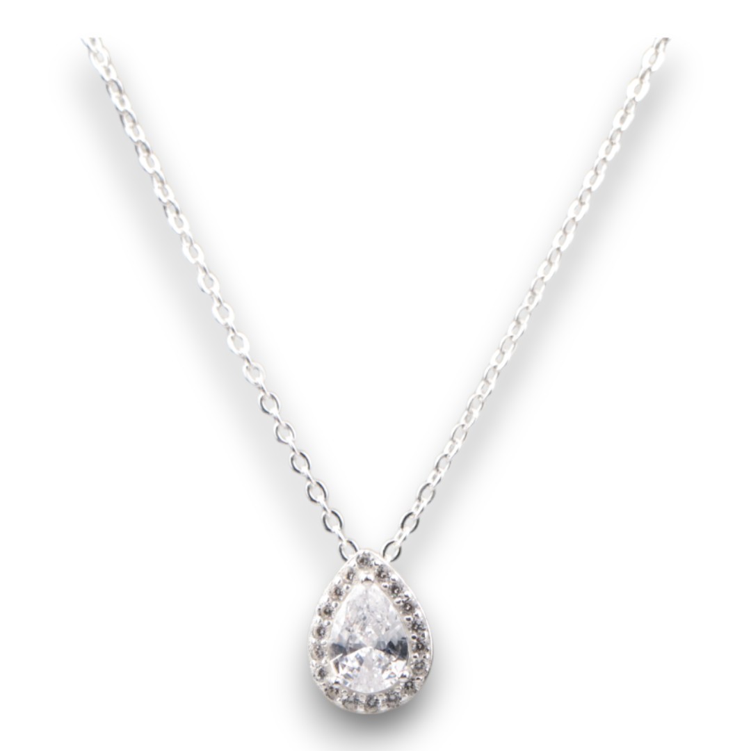 Teardrop Cubic Zirconia Pendant Necklace – Sparkling Crystal Teardrop Jewelry