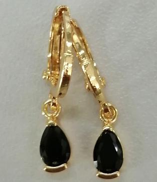 18K Gold Plated Black Drop Hoop Earrings – Cubic Zirconia Luxury Jewelry - Image 8