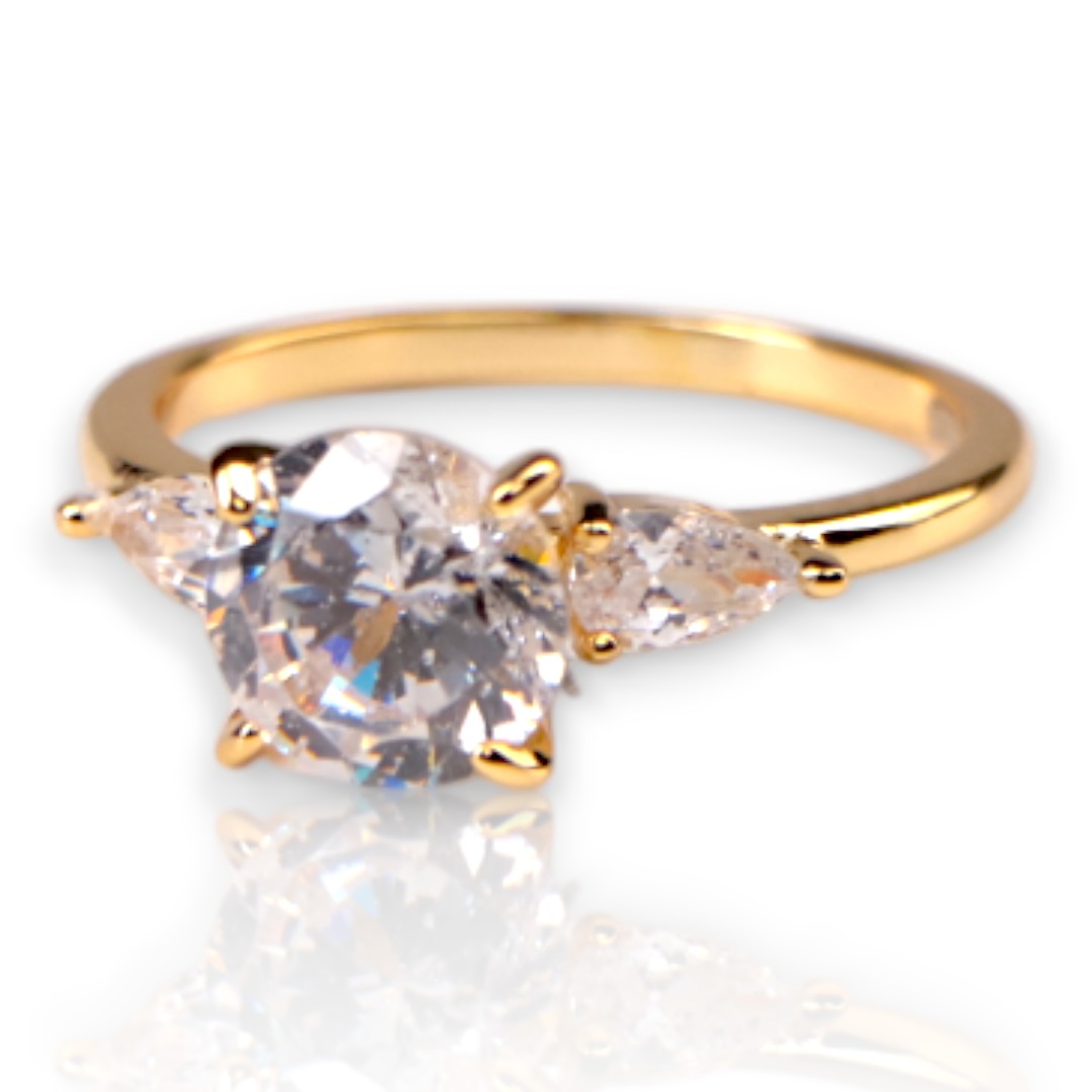 18K Gold Plated Sterling Silver Ring – Women’s Jewelry, Gift for Her - Size 6-7-8-9