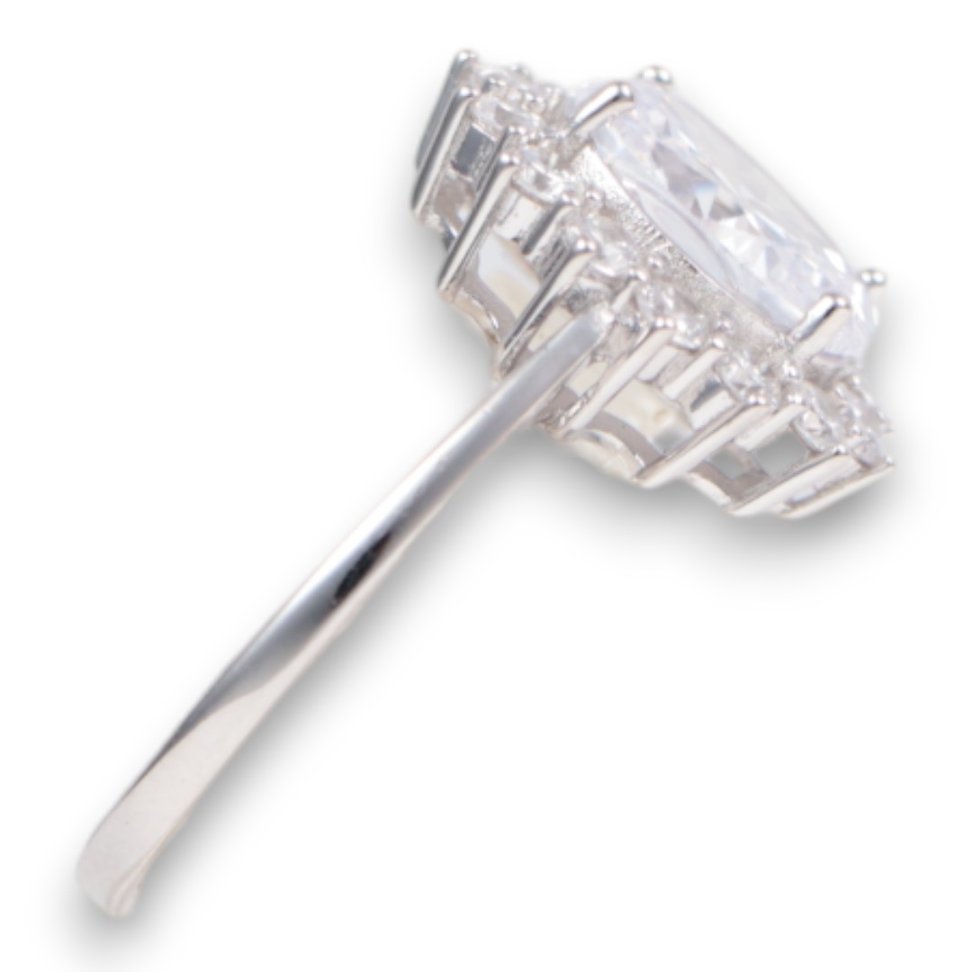 White Gold Plated Sterling Silver Ring with Cubic Zirconia – Women’s - Option 5 - Image 2