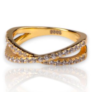 18K Gold Plated Sterling Silver Ring – Women’s Jewelry, Hypoallergenic Gift - Size 7-8-9