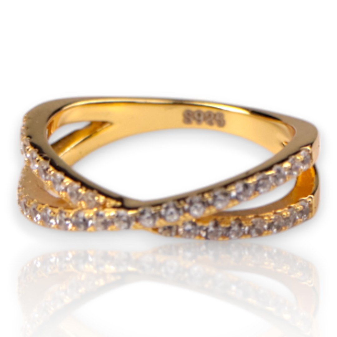 18K Gold Plated Sterling Silver Ring – Women’s Jewelry, Hypoallergenic Gift - Size 7-8-9