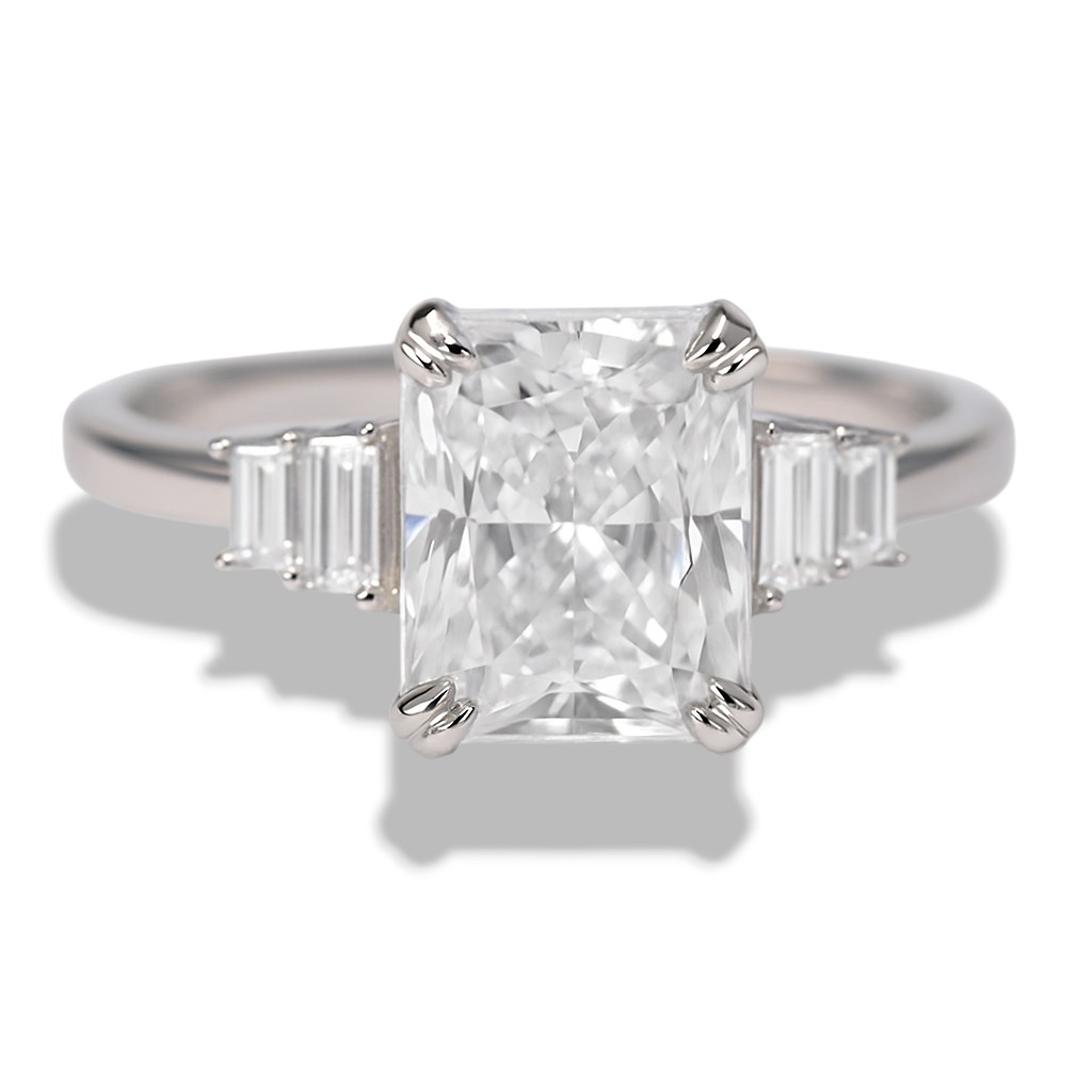 White Gold Plated Sterling Silver Ring with Cubic Zirconia – Women's - Size 6-7-8-9 - Image 6