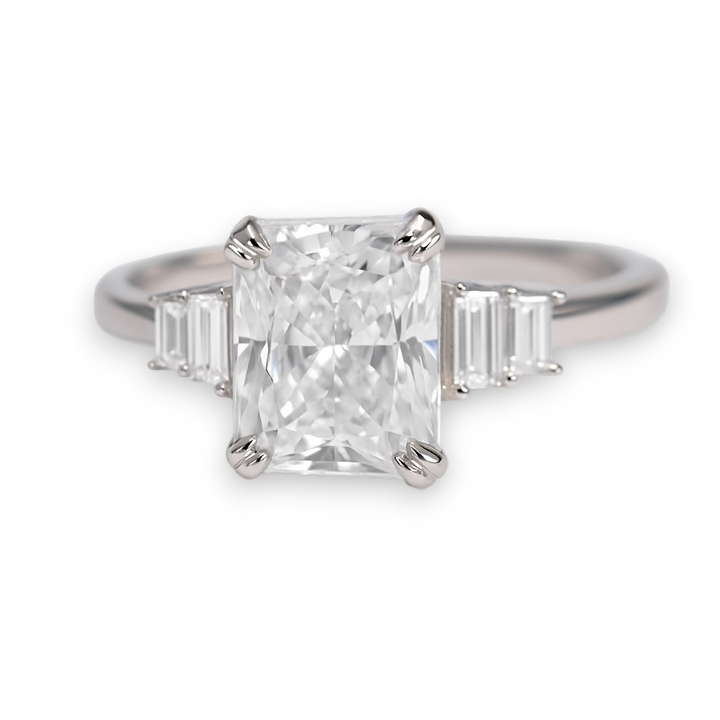 White Gold Plated Sterling Silver Ring with Cubic Zirconia – Women's - Size 6-7-8-9 - Image 7
