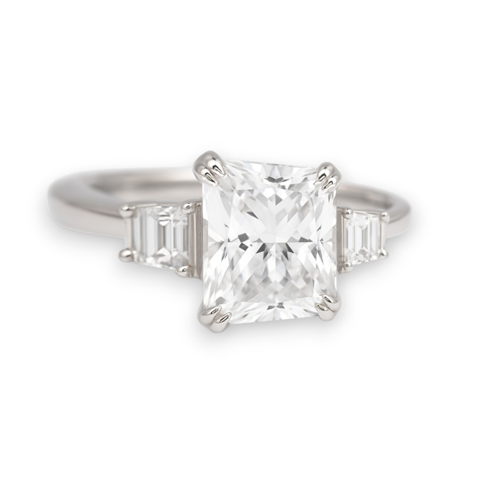 White Gold Plated Sterling Silver Ring with Cubic Zirconia – Women's - Size 6-7-8-9 - Image 4