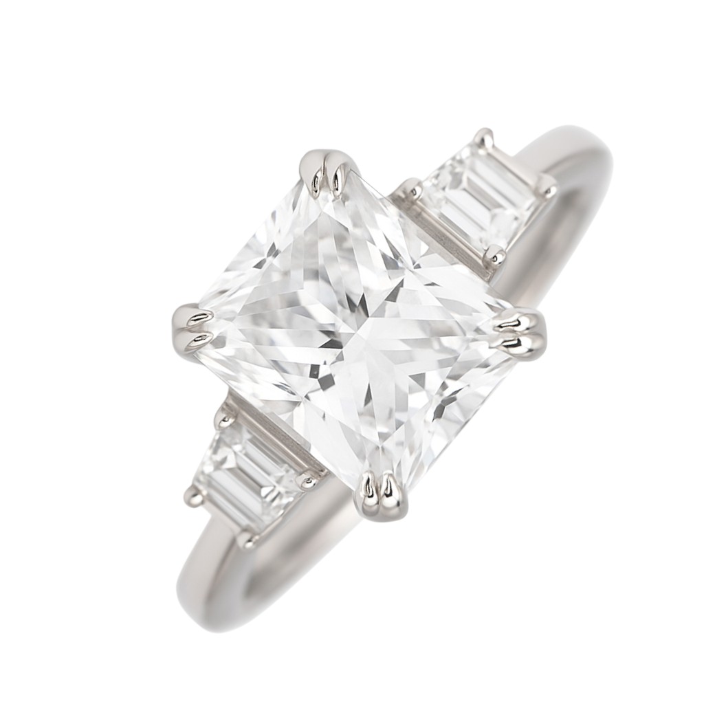 White Gold Plated Sterling Silver Ring with Cubic Zirconia – Women's - Size 6-7-8-9 - Image 3