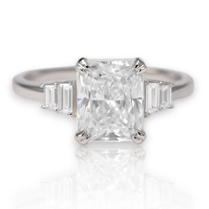 White Gold Plated Sterling Silver Ring with Cubic Zirconia – Women's - Size 6-7-8-9