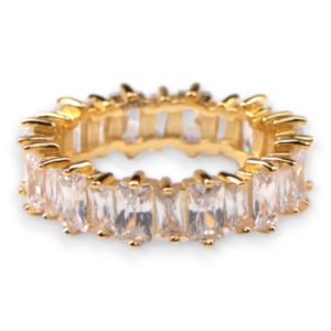 18K Gold Plated Sterling Silver Ring – Elegant Women’s Statement Jewelry - Size 7-8-9