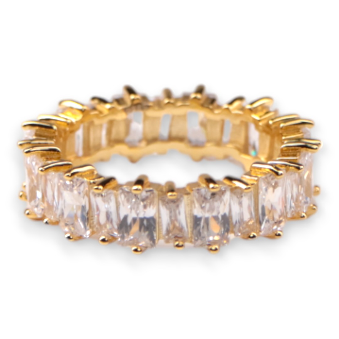 18K Gold Plated Sterling Silver Ring – Elegant Women’s Statement Jewelry - Size 7-8-9
