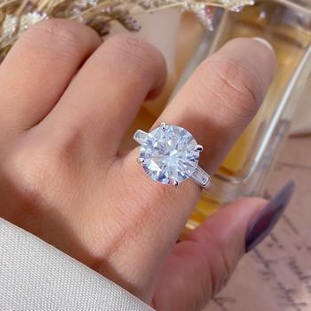 White Gold Plated Sterling Silver Ring – Round Cubic Zirconia Engagement - Size 7-8-9 - Image 7