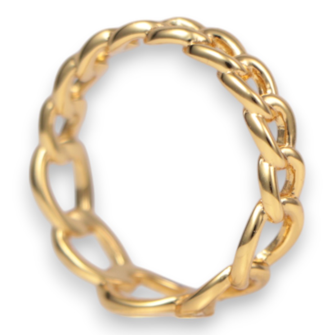 18 K Gold Plated Sterling Silver Chain Ring – Women’s Stackable Jewelry - Size 7-8 - Image 6