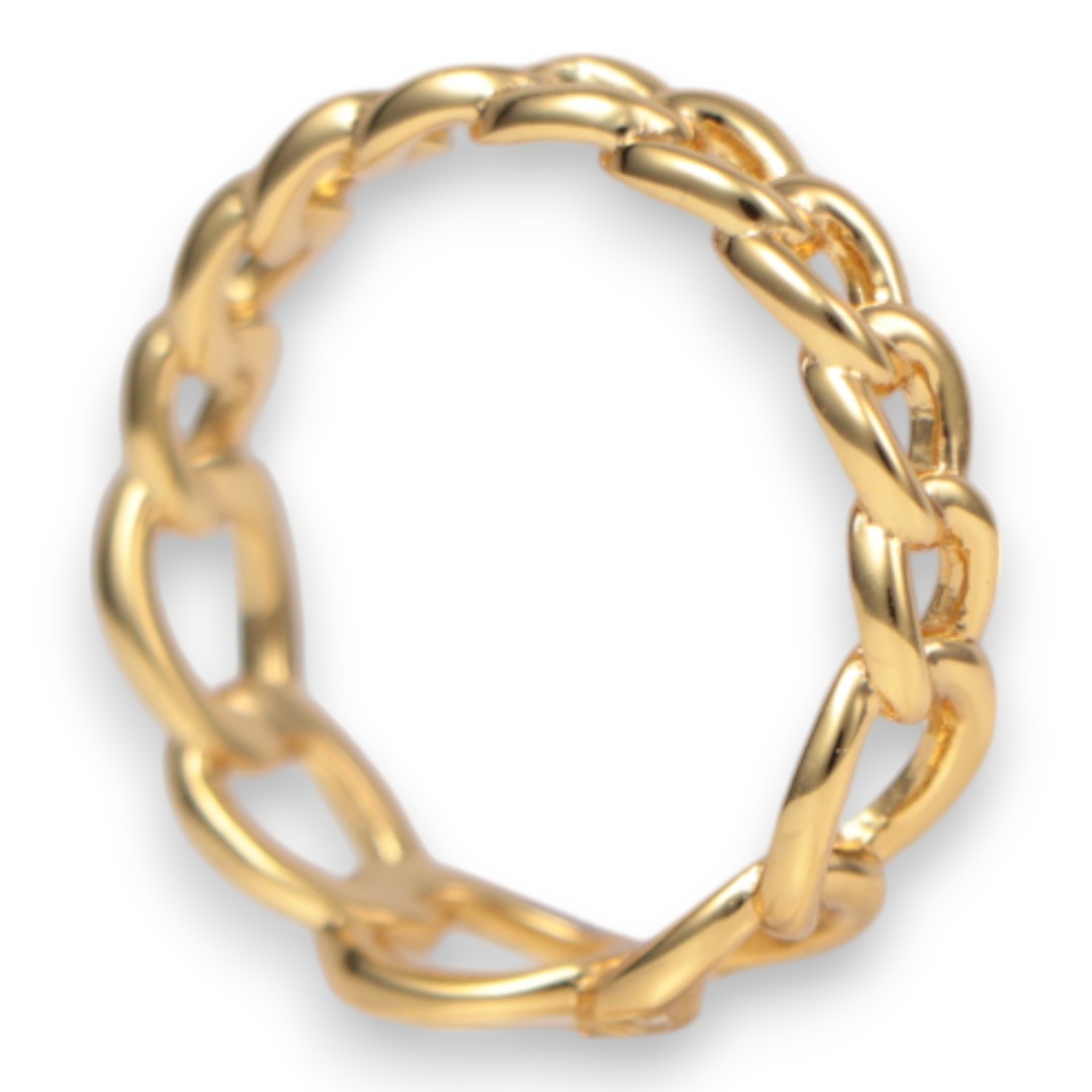 18 K Gold Plated Sterling Silver Chain Ring – Women’s Stackable Jewelry - Size 7-8 - Image 7